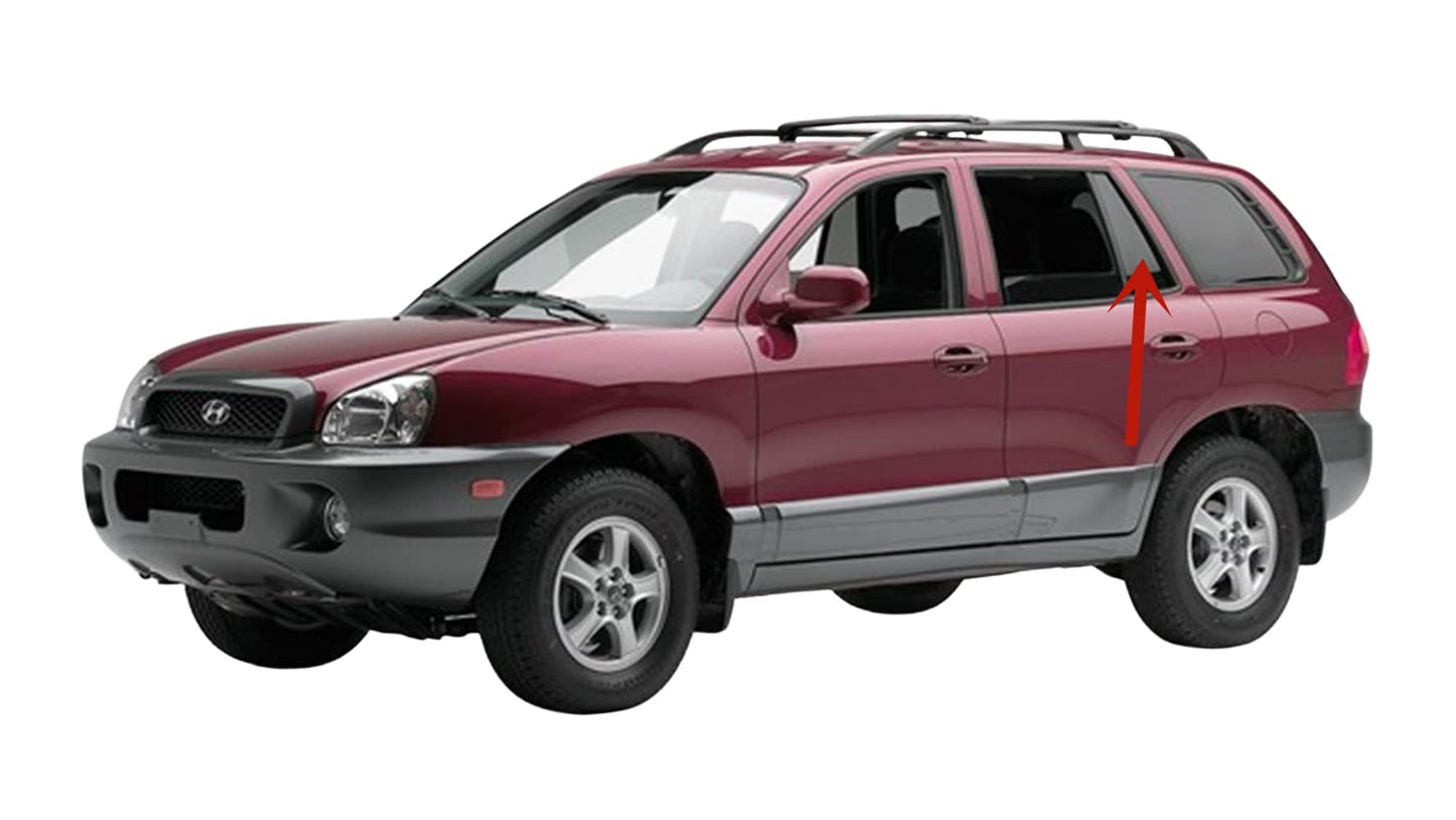 Driver Left Side Rear Vent Window Vent Glass Compatible with Hyundai Santa Fe 2001-2006 Models