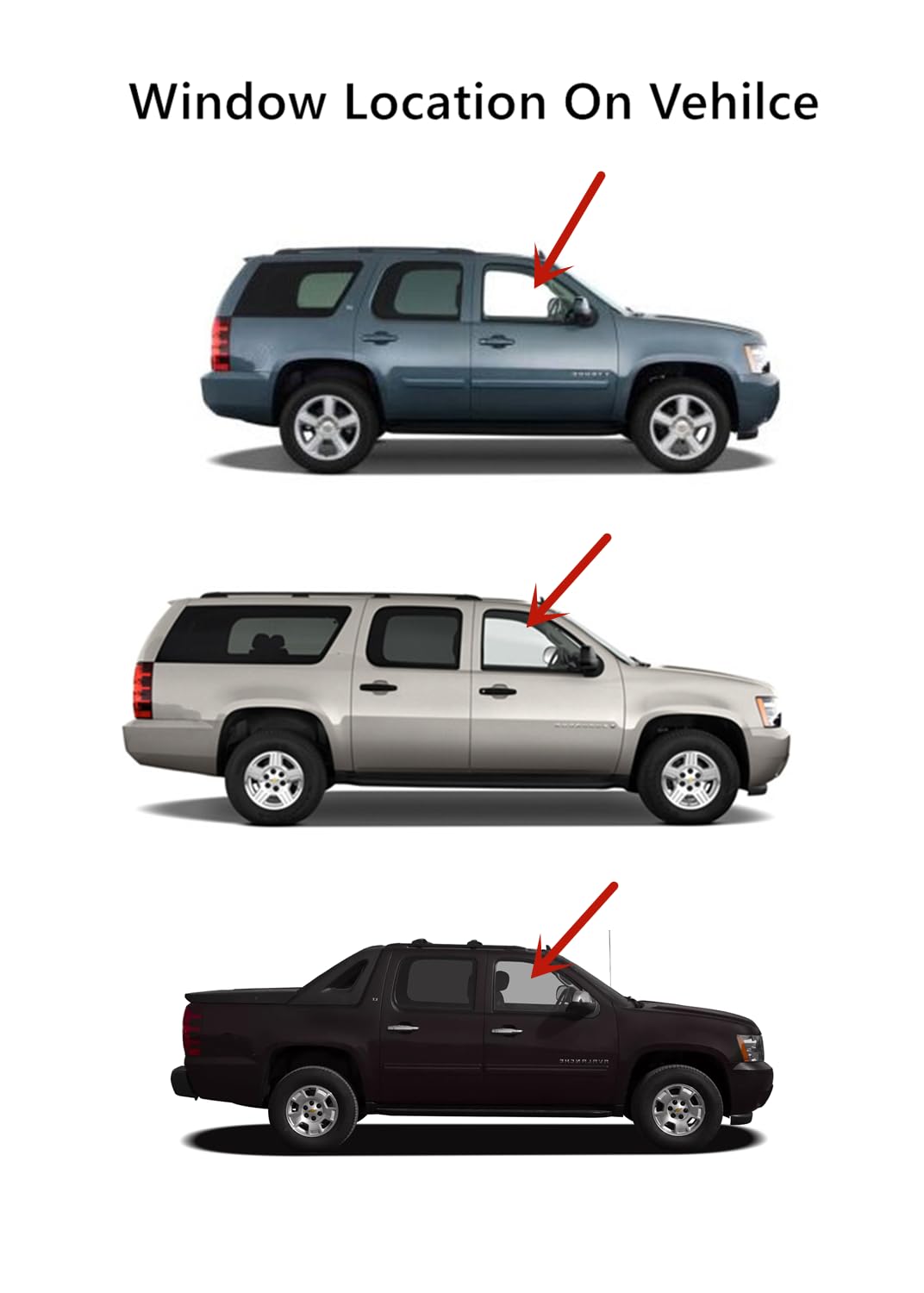 Tempered Privacy Passenger Right Side Front Door Window Door Glass Compatible with Chevrolet Tahoe Suburban Avalanche 2007-2011 Models