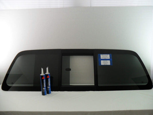 OE W/ Logo Sliding Window Back Glass Manual Back Slider Compatible with Ford F-Series (F250 F350 F450 F550) 2008-2016 Models / F-Series (F650 F750) 2008-2022 Models Pickup