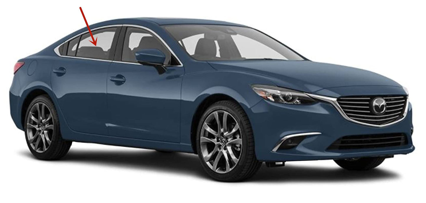 Passenger Right Side Rear Door Window Door Glass Compatible with Mazda 6 2014-2021 Models