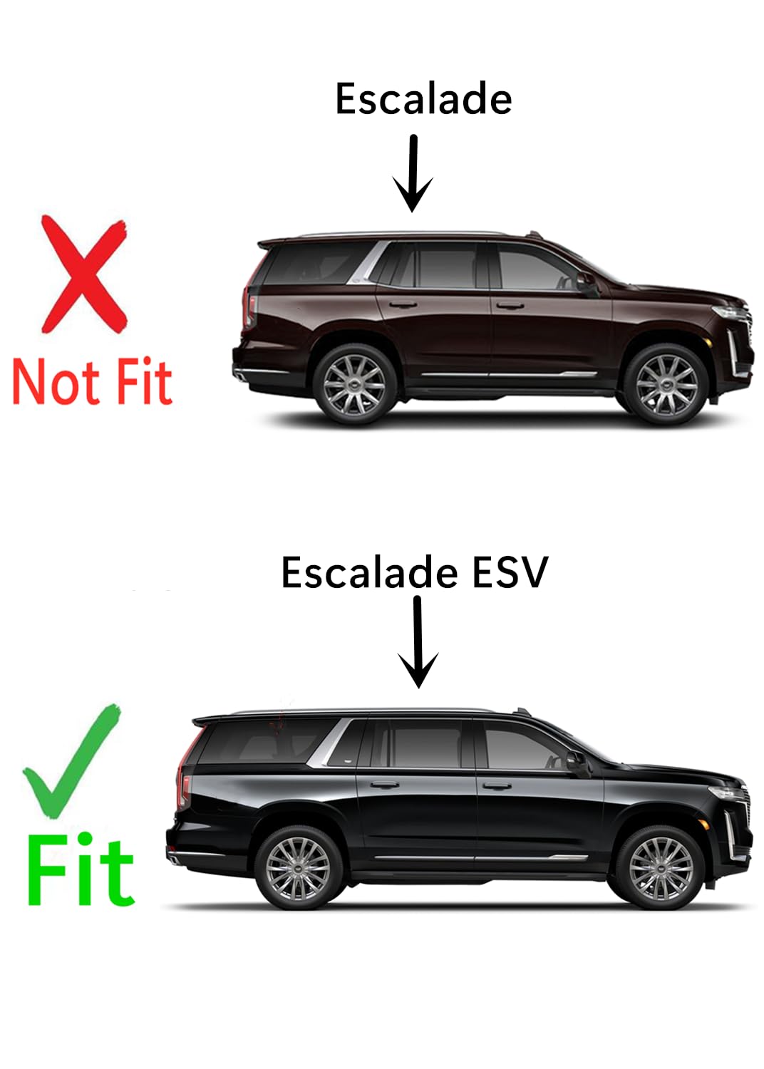 With Sensor Style Tempered Passenger Right Side Quarter Window Quarter Glass Compatible with Cadillac Escalade ESV 2021-2025 Models ( Not For Escalade )
