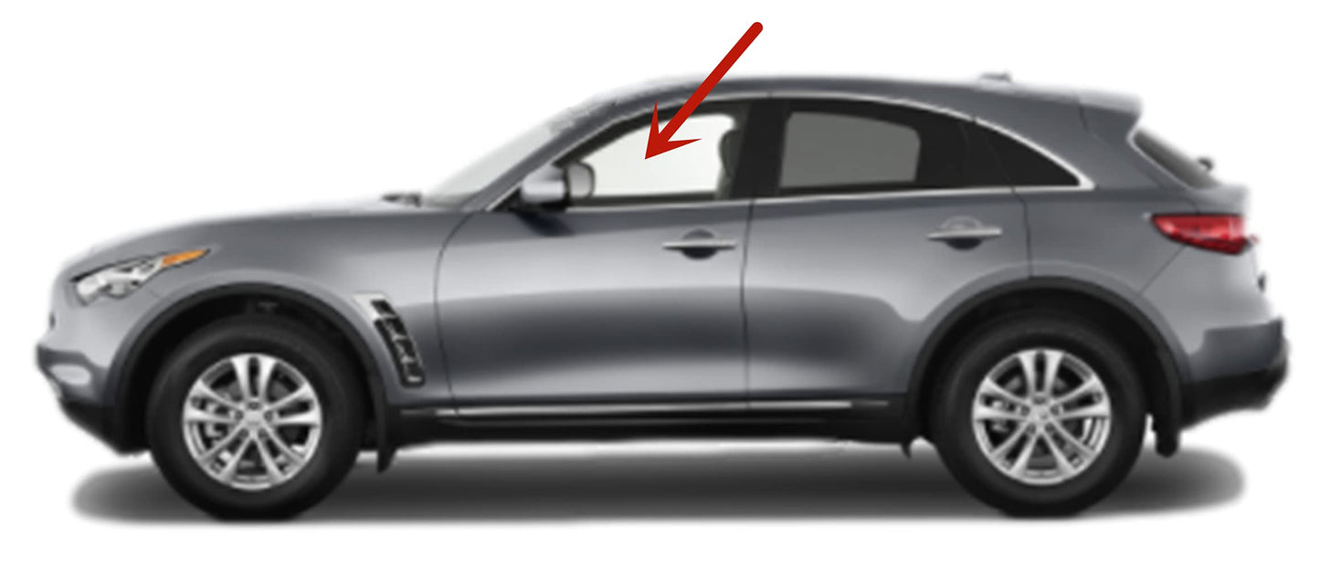 Driver Left Side Front Door Window Door Glass Compatible with Infiniti FX35 FX37 FX50 QX70 2009-2017 Models
