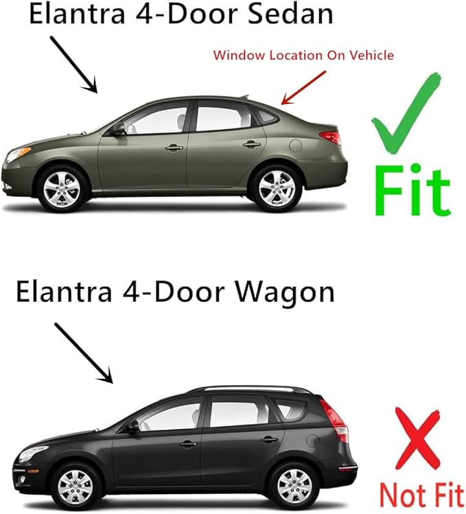 Heated Back Window Back Glass Compatible with Hyundai Elantra 4 Door Sedan 2007-2010 Models