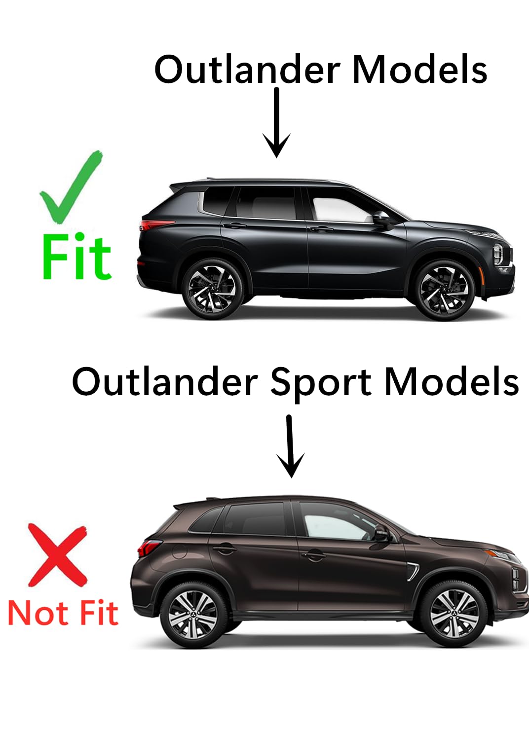 Tempered Passenger Right Side Rear Door Window Door Glass Compatible with Mitsubishi Outlander / Outlander PHEV 2022-2024 Models (Not For Outlander Sport)