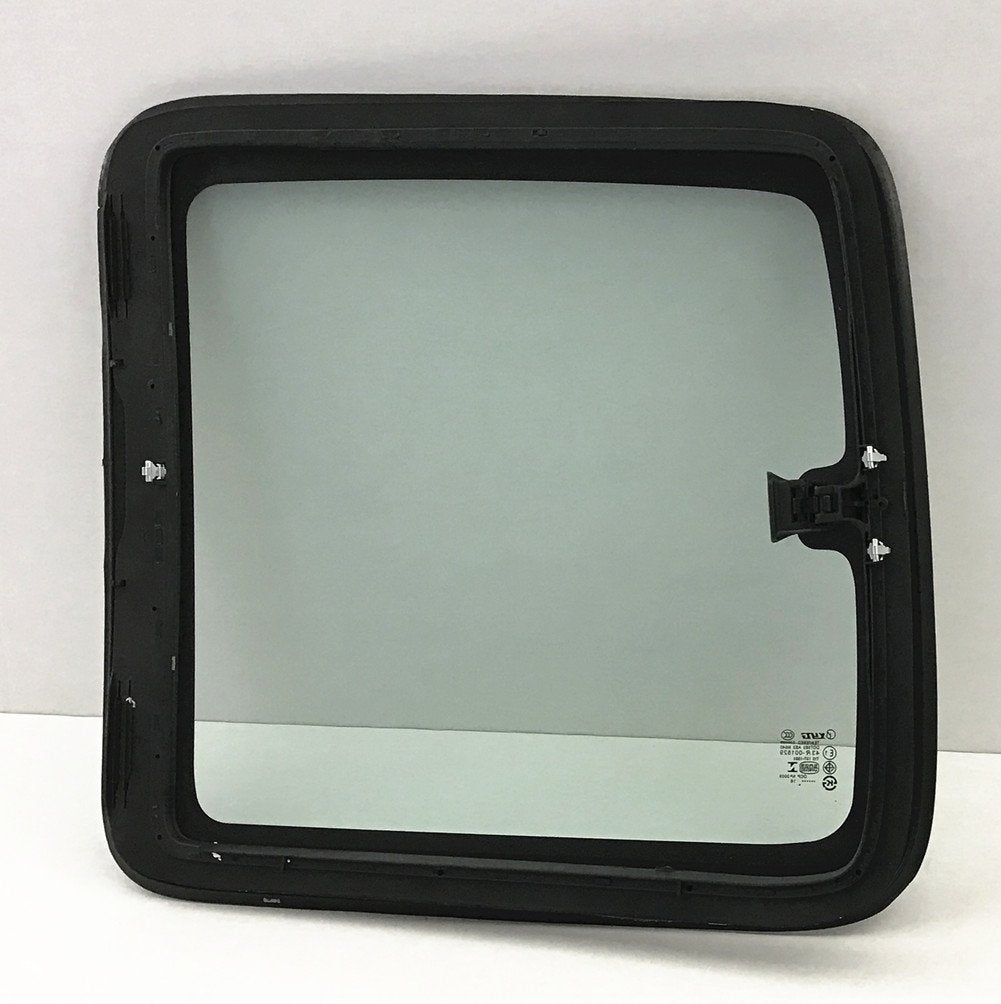 Movable Passenger Right Side Rear Quarter Window Quarter Glass With Frame & Latch Compatible with GMC Sierra 1999-2006 / Sierra Classic 2007 Extended Cab Pickup Models