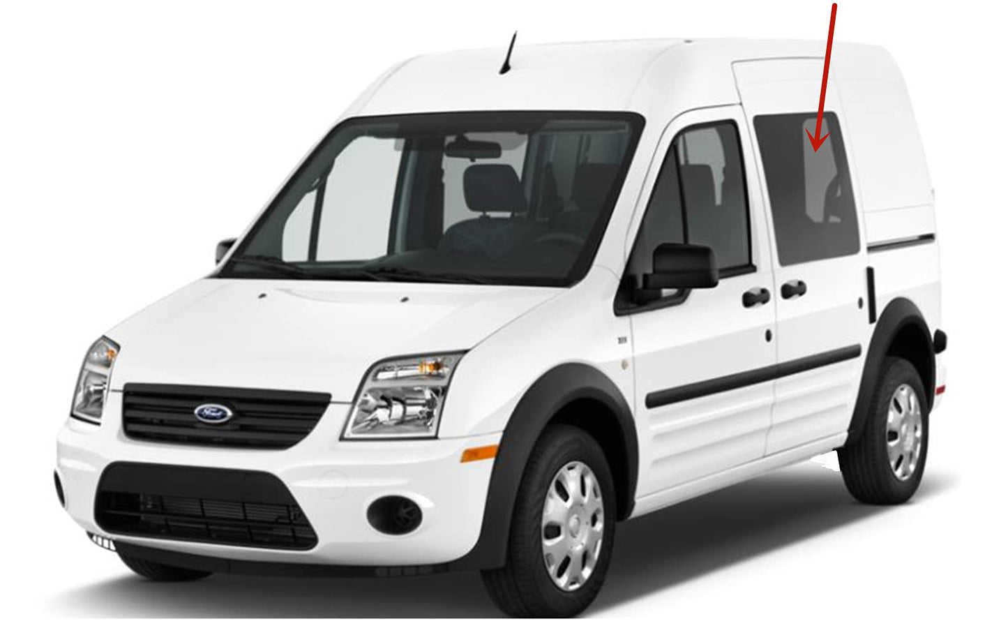 Driver Left Side Rear Sliding Cargo Door Window Door Glass Compatible with Ford Transit Connect Mini Van 2010-2013 Models