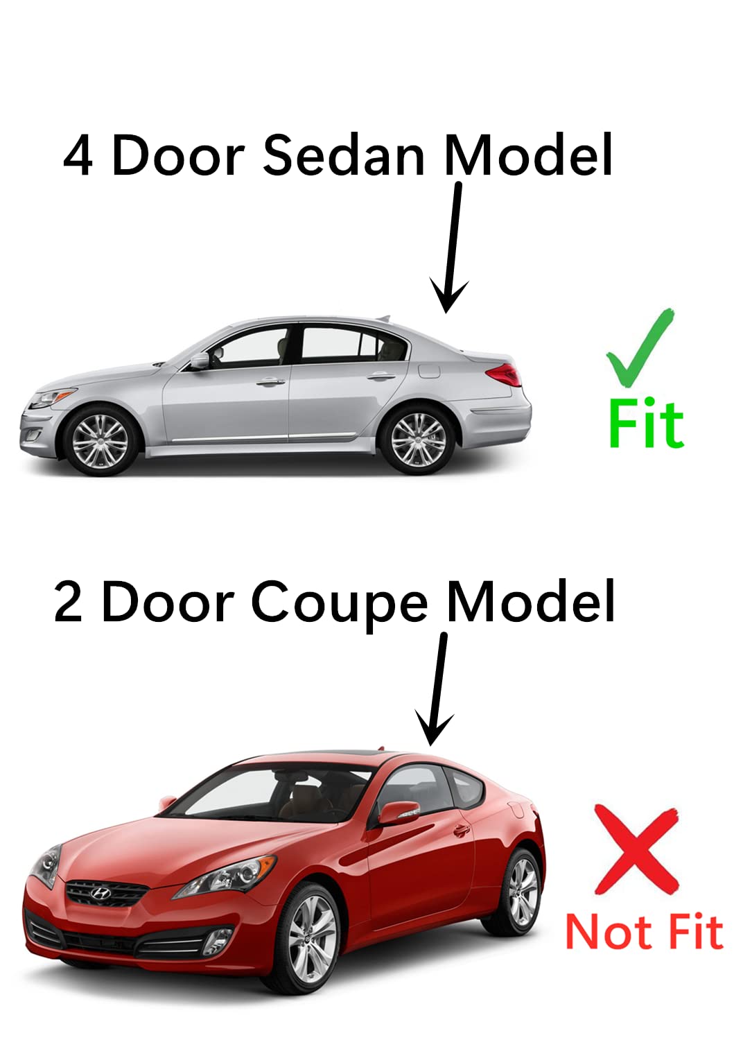 Tempered Driver Left Side Rear Door Window Door Glass Compatible with Hyundai Genesis 4 Door Sedan 2009-2014 Models