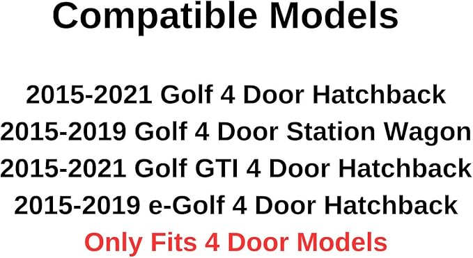 Passenger Right Side Front Door Window Door Glass Compatible with Volkswagen Golf / Golf GTI / e-Golf 4 Door Hatchback/Wagon 2015-2021 Models