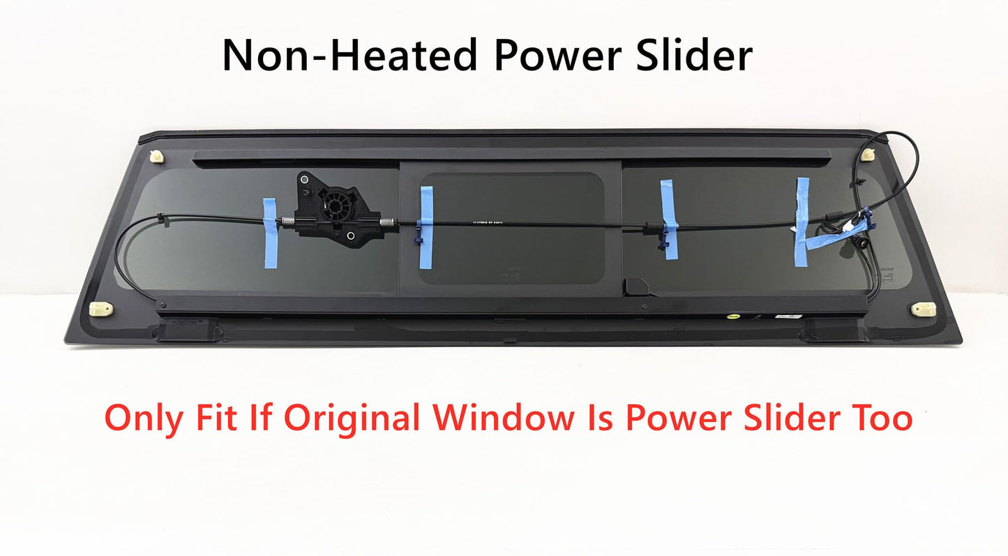 OEM Non-Heated Power Style Back Slider Window Back Glass Compatible with Toyota Tacoma Pickup 2024-2025 Models