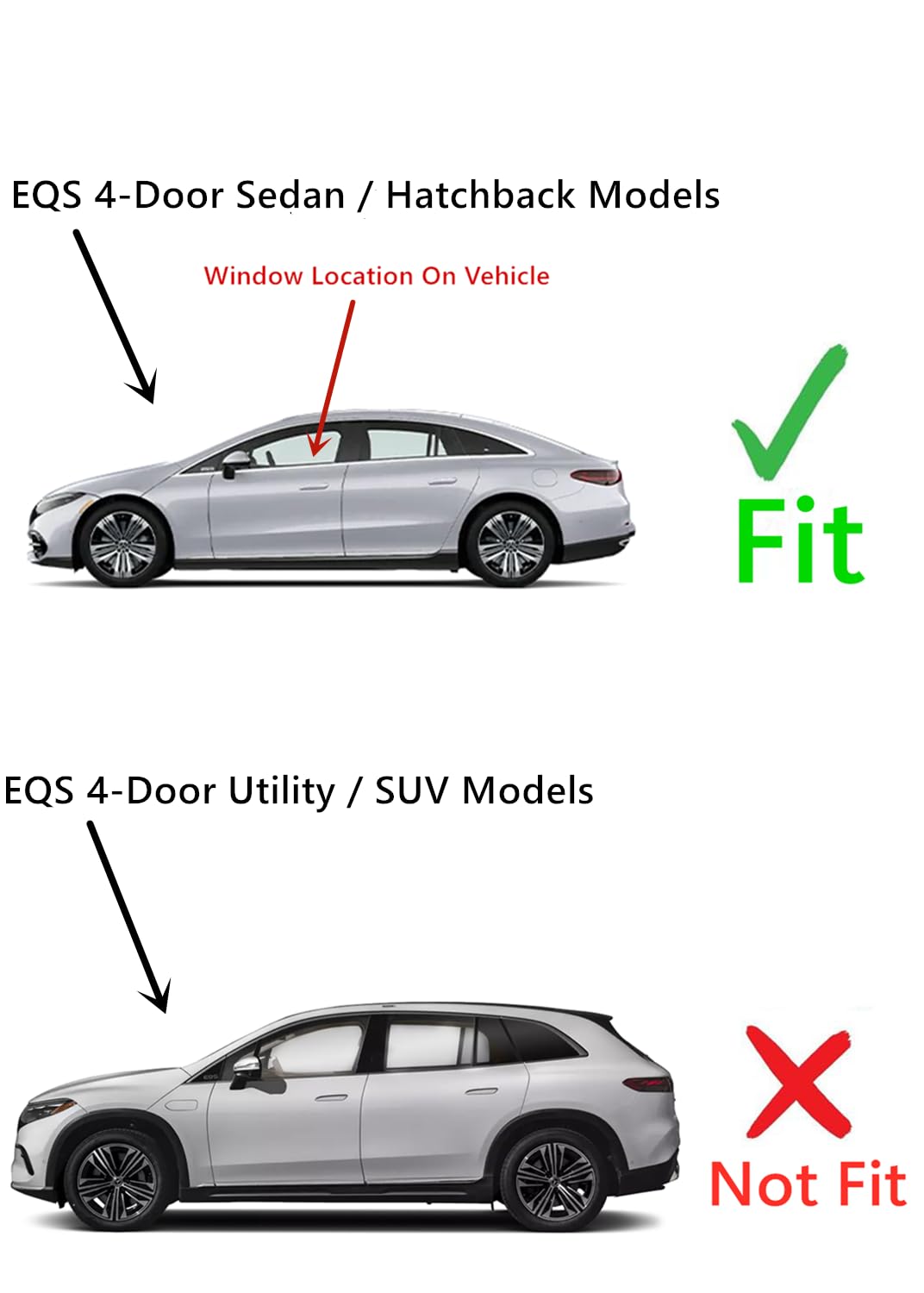 Tempered Driver Left Side Front Door Window Door Glass Compatible with Mercedes Benz EQS (EQS 450, EQS 450+, EQS 53 AMG, EQS AMG) 4-Door Sedan/Hatchback 2022-2025 Models