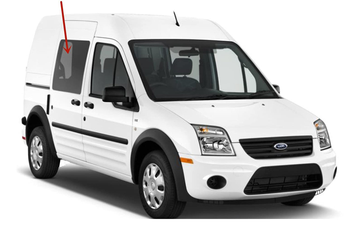 Passenger Right Side Rear Sliding Cargo Door Window Door Glass Compatible with Ford Transit Connect Mini Van 2010-2013 Models