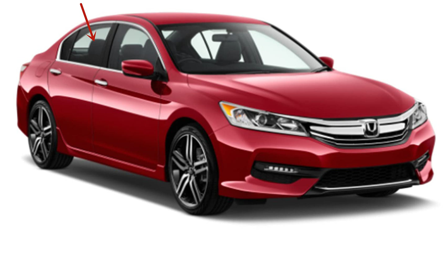 Passenger Right Side Rear Door Window Door Glass Compatible with Honda Accord 4 Door Sedan 2013-2017 Models