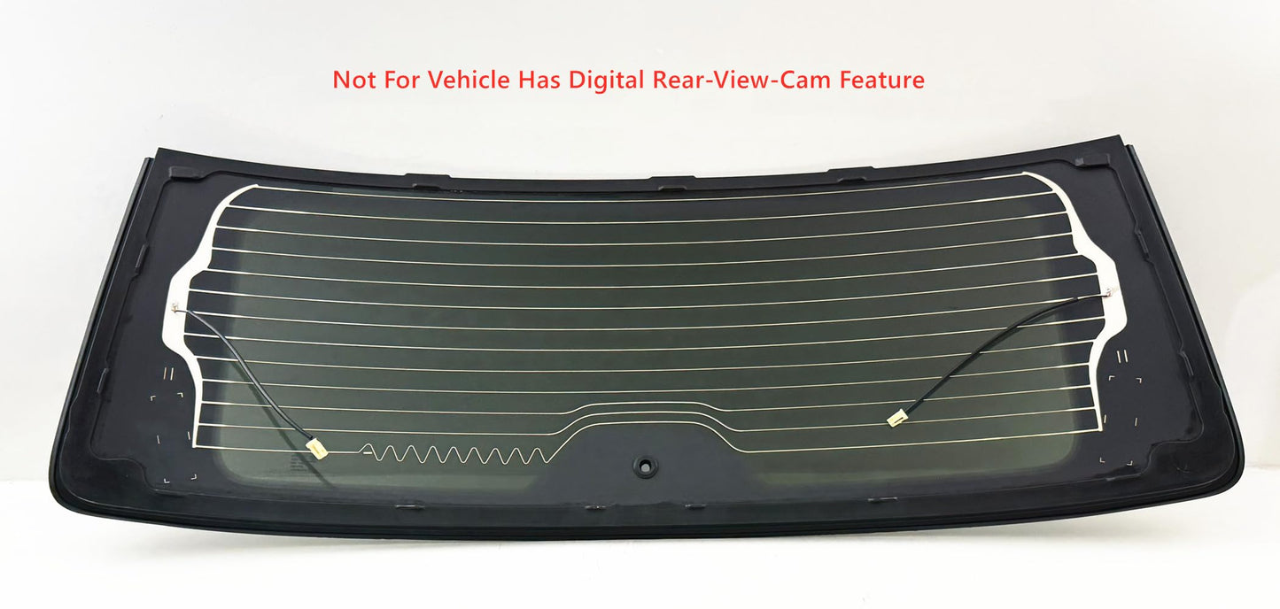 Black Trim Heated Rear Back Tailgate Liftgate Window Glass Compatible with Jeep Wagoneer / Wagoneer L / Grand Wagoneer / Grand Wagoneer L 2022-2025 Models