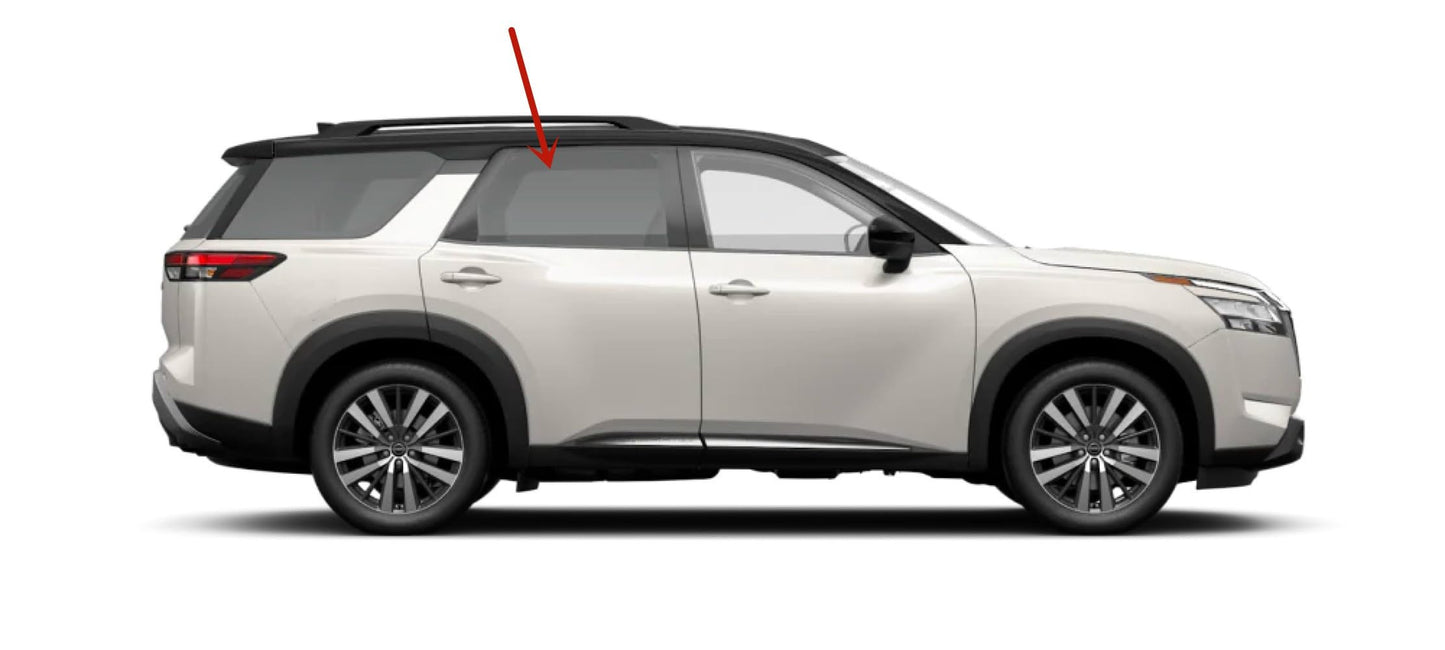 Tempered Passenger Right Side Rear Door Window Door Glass Compatible with Nissan Pathfinder 2022-2025 Models