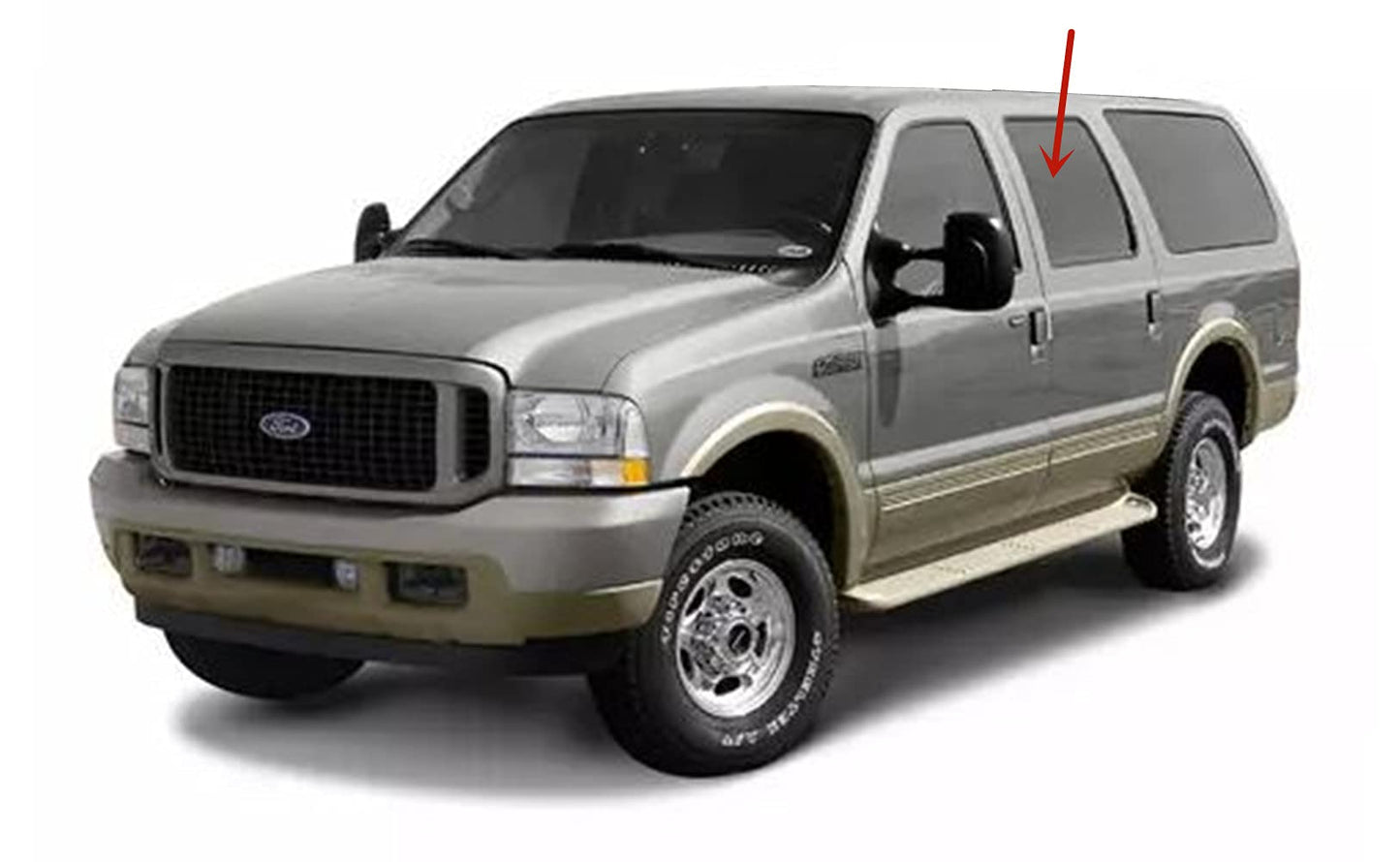 Driver Left Side Rear Door Window Door Glass Compatible with Ford Excursion 2000-2005 Models