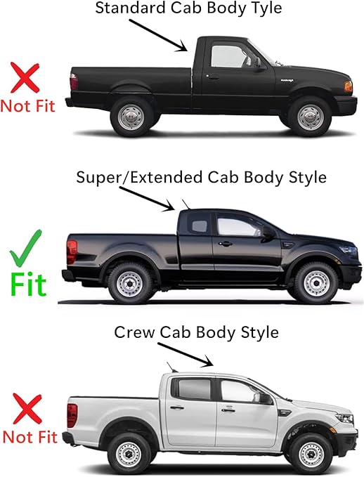 Laminated Passenger Right Side Front Door Window Door Glass Compatible with Ford Ranger Pickup 2 Door Super Cab 2019-2023 Models