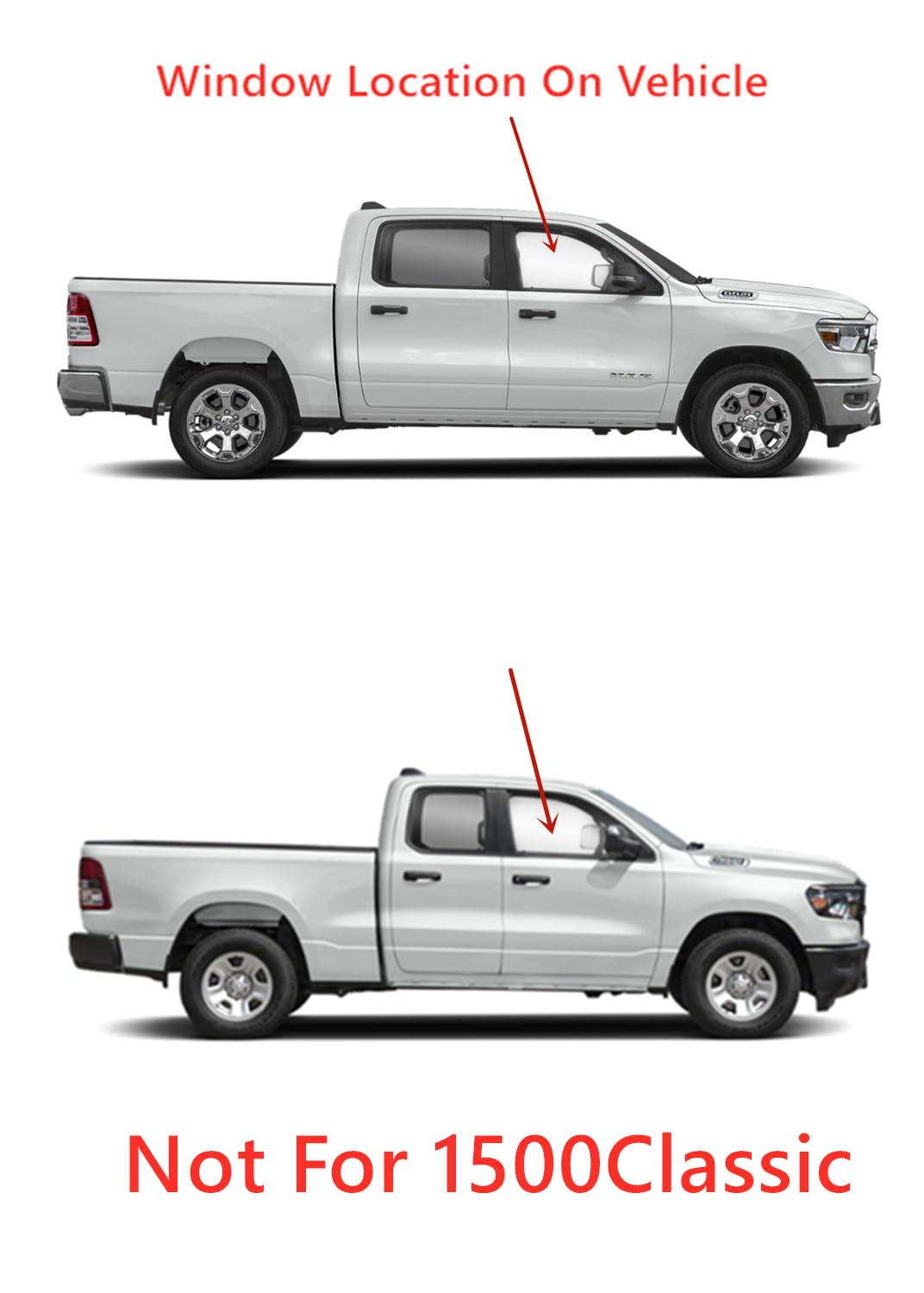 OEM Laminated Passenger Right Side Front Door Window Door Glass Compatible with Ram 1500 Pickup 2019-2025 Models (Not For 1500Classic)