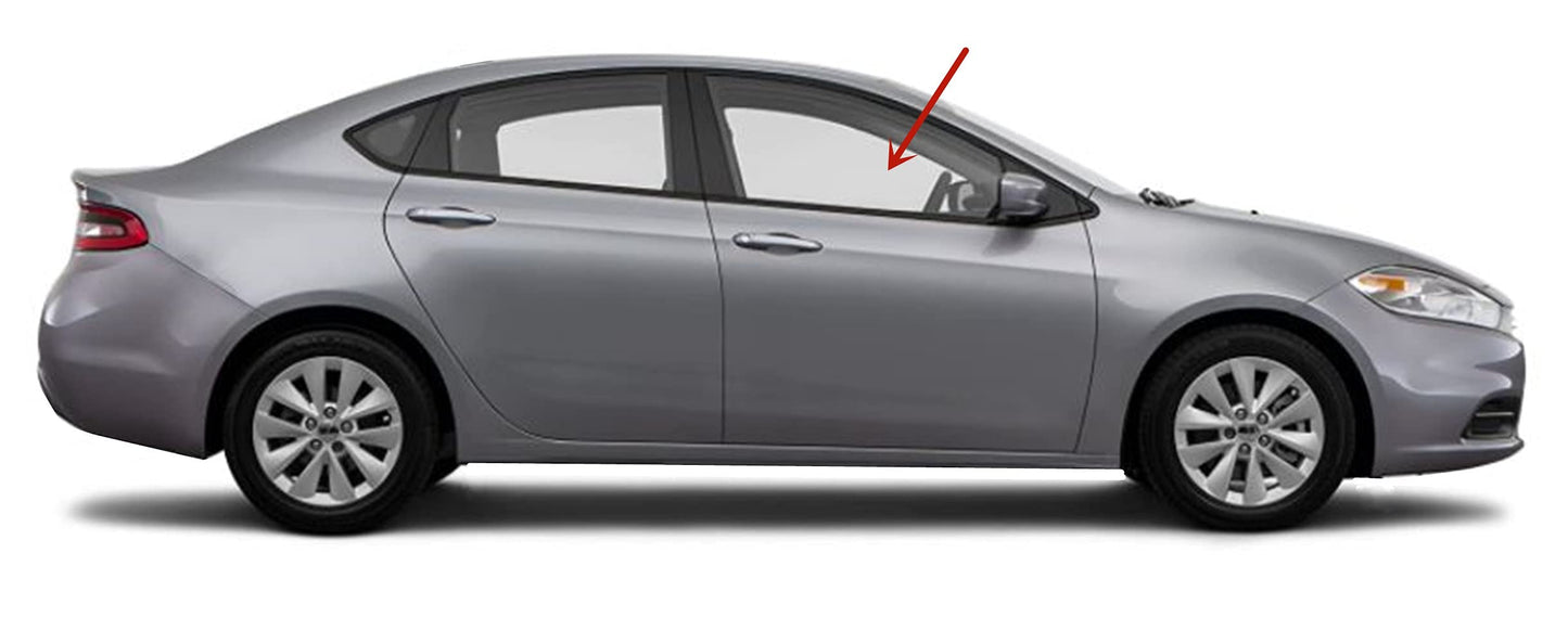 Passenger Right Side Front Door Window Door Glass Compatible with Dodge Dart 2013-2016 Models