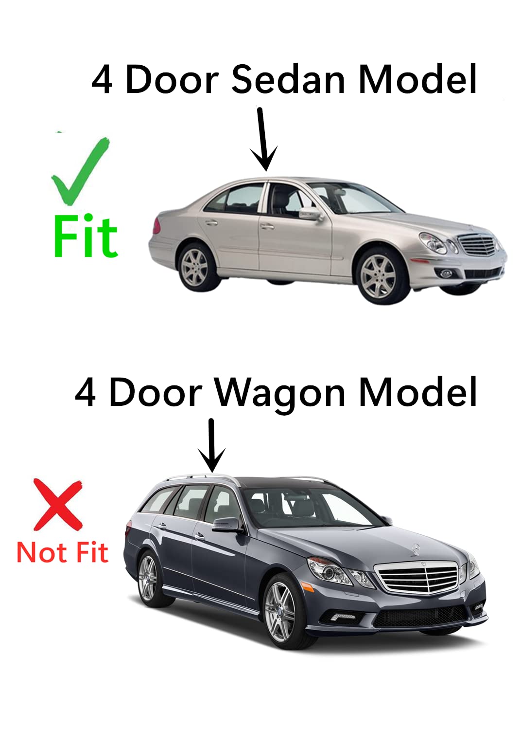 Tempered Passenger Right Side Rear Door Window Door Glass Compatible with Mercedes Benz E320 E350 E500 E55AMG E550 E63AMG 4 Door Sedan 2003-2009 Models