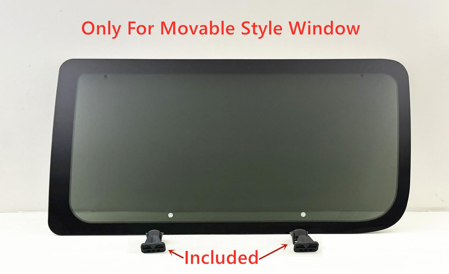 Tempered Movable Style Passenger Right Side Sliding Door Window Door Glass Compatible with Ford Econoline 1998-2016 Models