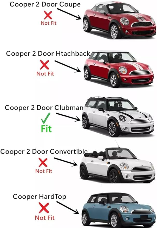 Back Window Back Glass Passenger Right Side Compatible with Mini Cooper Clubman 2 Door Hatchback 2008-2014 Models