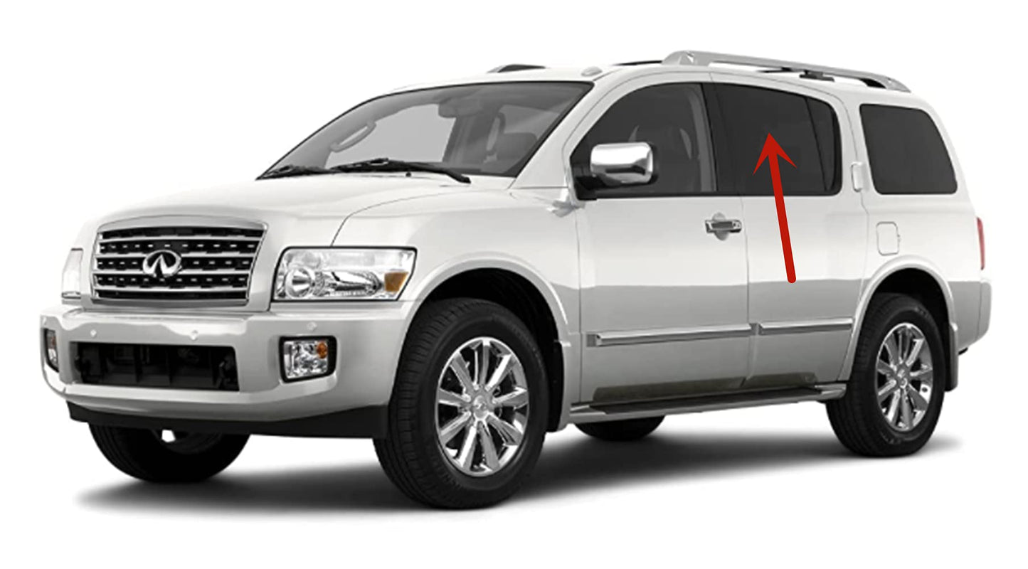 Driver Left Side Rear Door Window Door Glass Compatible with Nissan Armada 2005-2015/Nissan Pathfinder Armada 2004/Infiniti QX56 2004-2010