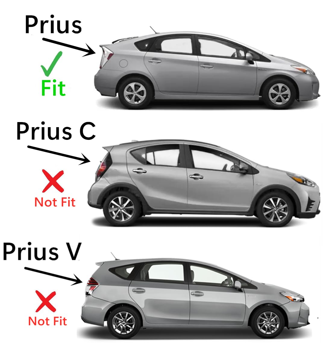 Passenger Right Side Rear Door Window Door Glass Compatible with Toyota Prius 4 Door Hatchback 2010-2015 Models