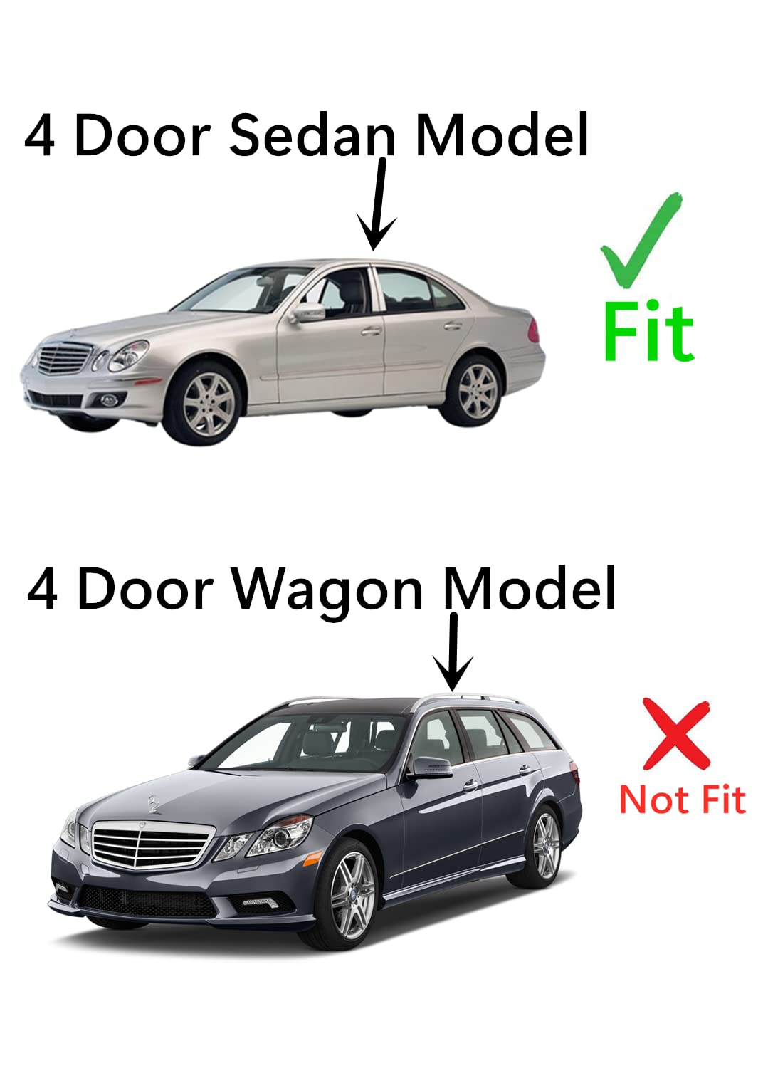 Tempered Driver Left Side Rear Door Window Door Glass Compatible with Mercedes Benz E320 E350 E500 E55AMG E550 E63AMG 4 Door Sedan 2003-2009 Models