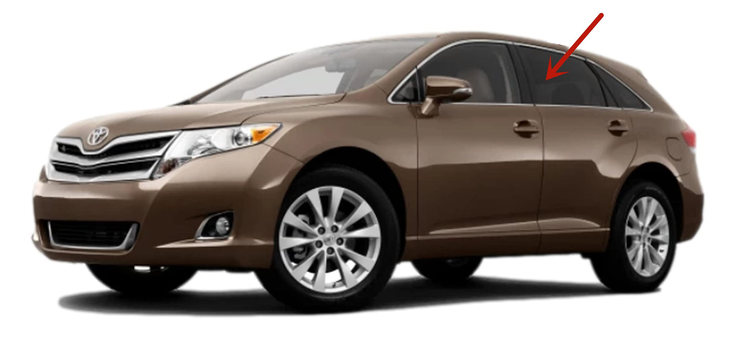 Driver Left Side Rear Door Window Door Glass Compatible with Toyota Venza 2009-2016 Models