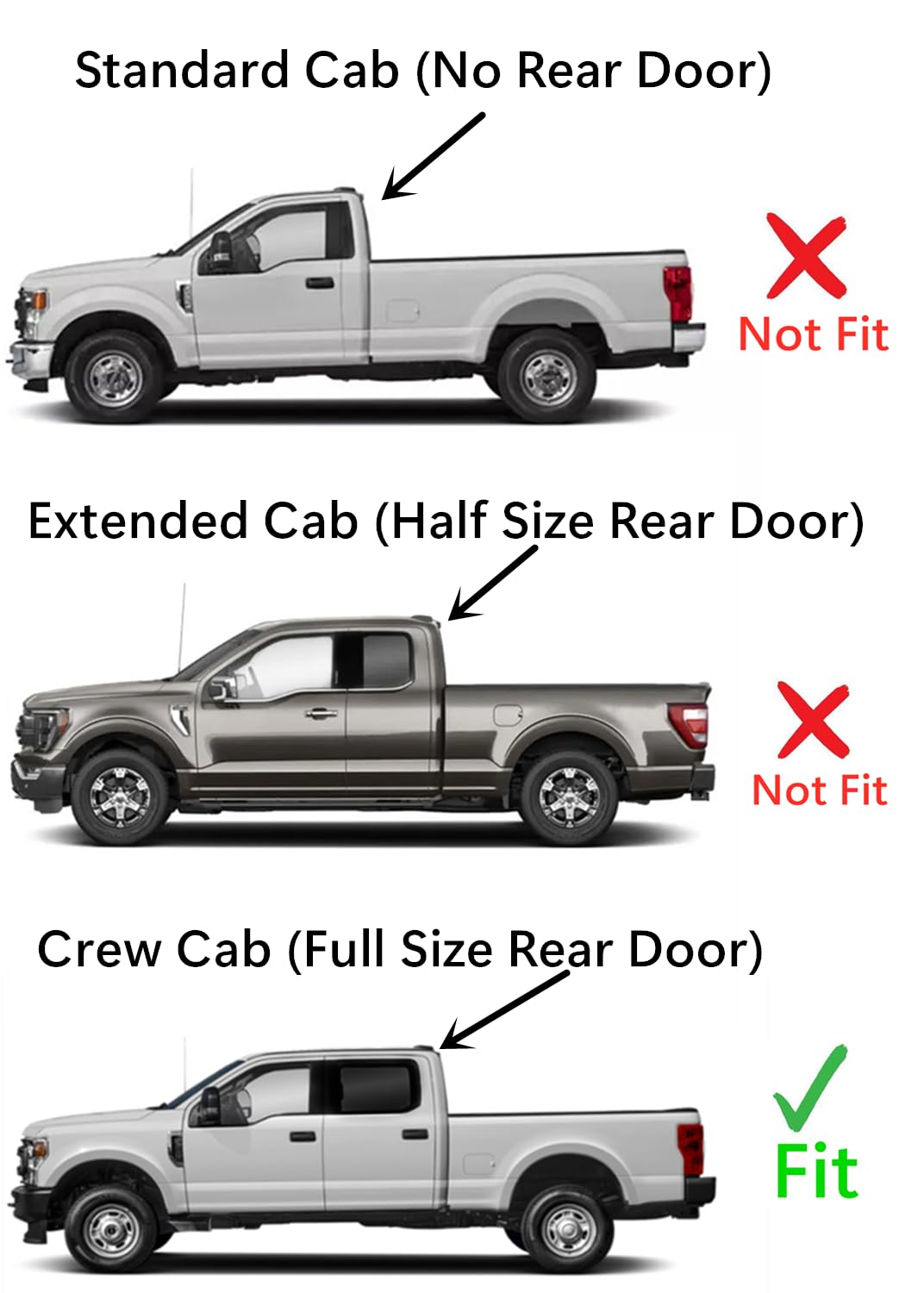 Platinum Edition Driver Left Side Rear Door Window Door Glass Compatible with Ford F150 4 Door Crew Cab 2015-2020 Models / F250 F350 F450 F550 4 Door Crew Cab 2017-2022 Models