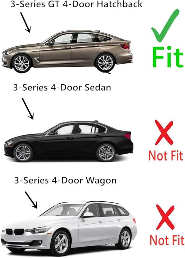 Driver Side Left Rear Door Window Glass Compatible with BMW 328iGT / 335iGT / 340iGT / 330iGT 4 Door Hatchback 2014-2019 Models