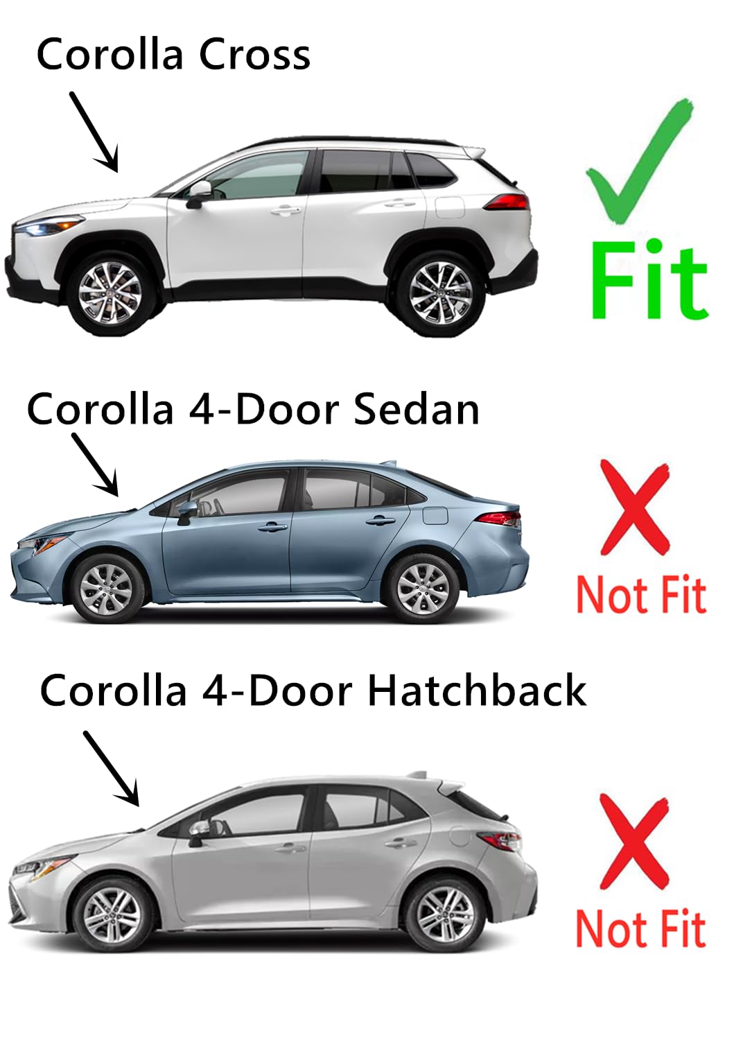 Glass Only Tempered Driver Left Side Front Vent Window Vent Glass Compatible with Toyota Corolla Cross 2022-2025 Models (Not For Corolla)