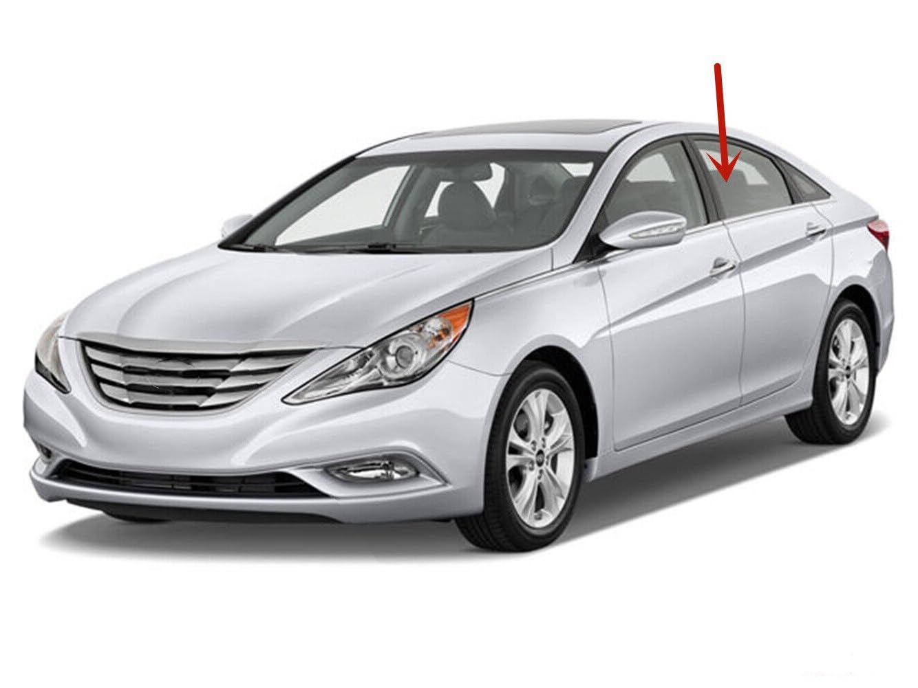 Driver Left Side Rear Door Window Door Glass Compatible with Hyundai Sonata 2011-2014 Models / Sonata Hybrid 2011-2015 Models