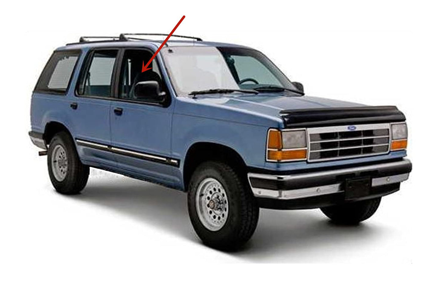 Passenger Right Side Front Door Window Door Glass Compatible with Ford Explorer 4 Door Utility 1991-1994 Models