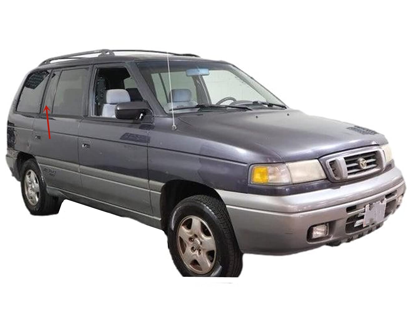 Passenger Right Side Rear Vent Window Vent Glass Compatible with Mazda MPV Mini Van 1996-1998 Models