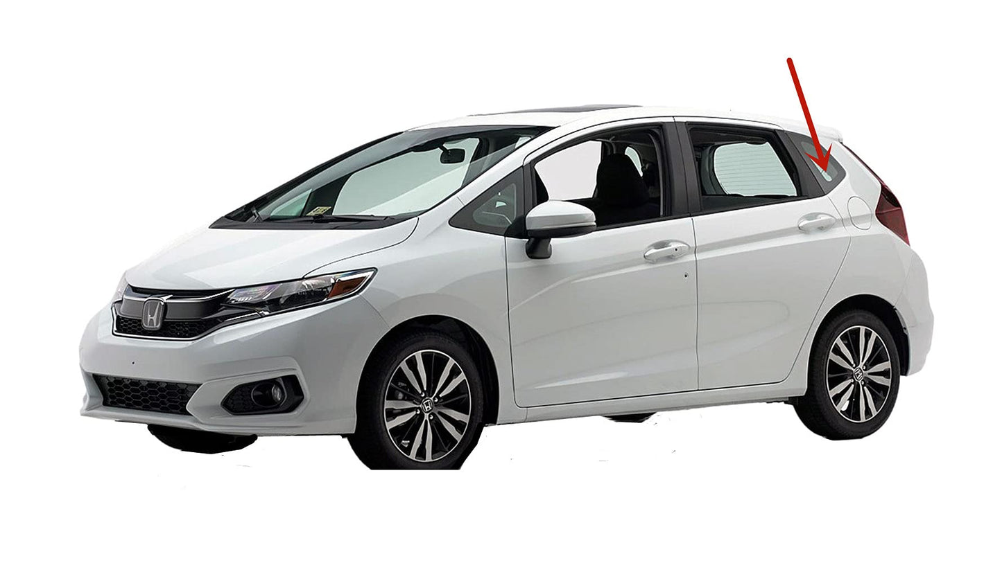 OEM Driver Left Side Rear Quarter Window Quarter Glass Compatible with Honda Fit 2015-2020 Models
