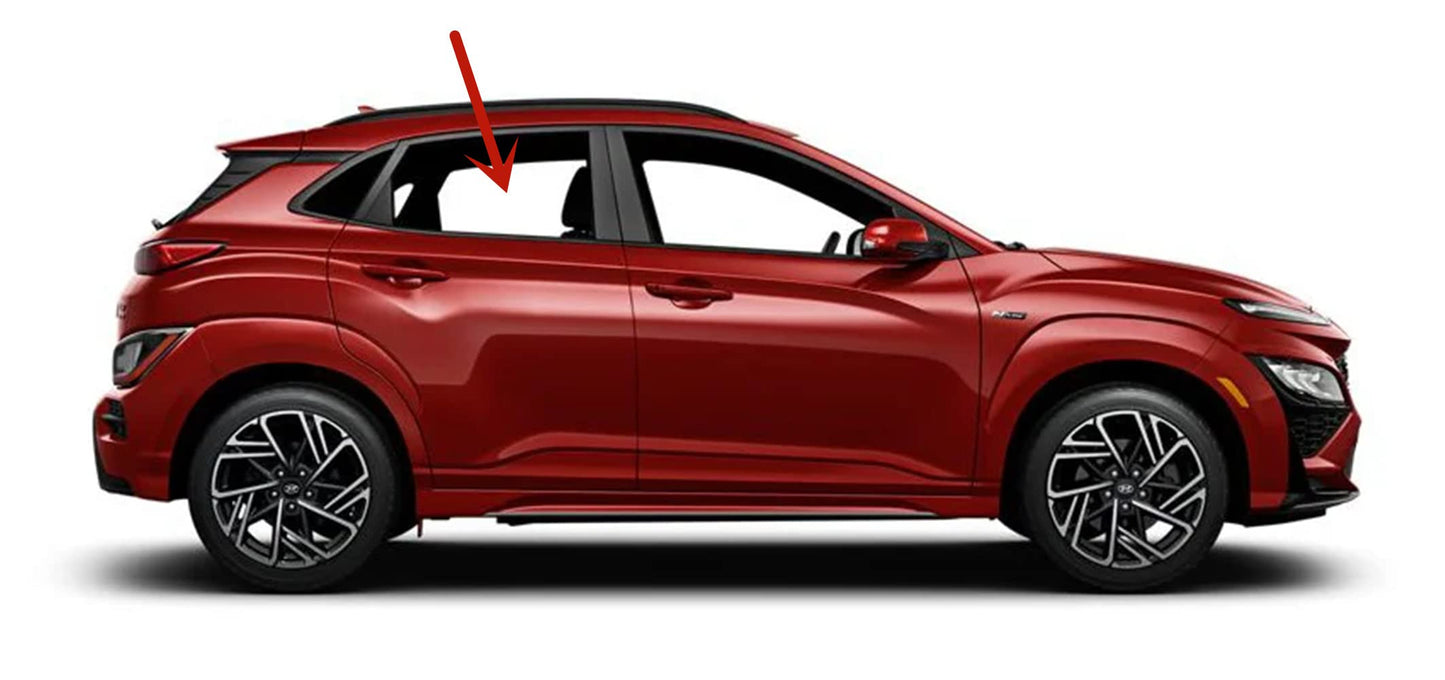 Passenger Right Side Rear Door Window Door Glass Compatible with Hyundai KONA / KONA Electric / KONA N 2018-2023 Models