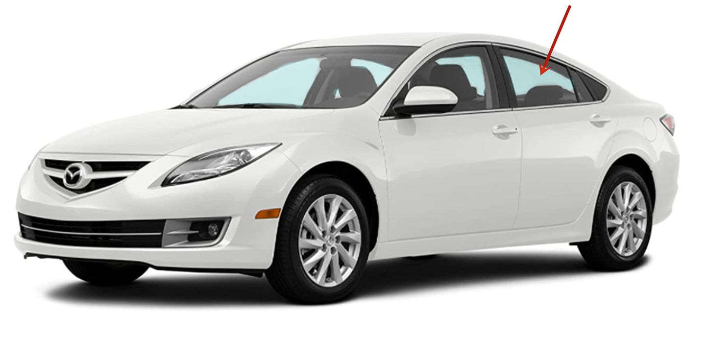 Driver Left Side Rear Door Window Door Glass Compatible with Mazda 6 2009-2013 Models