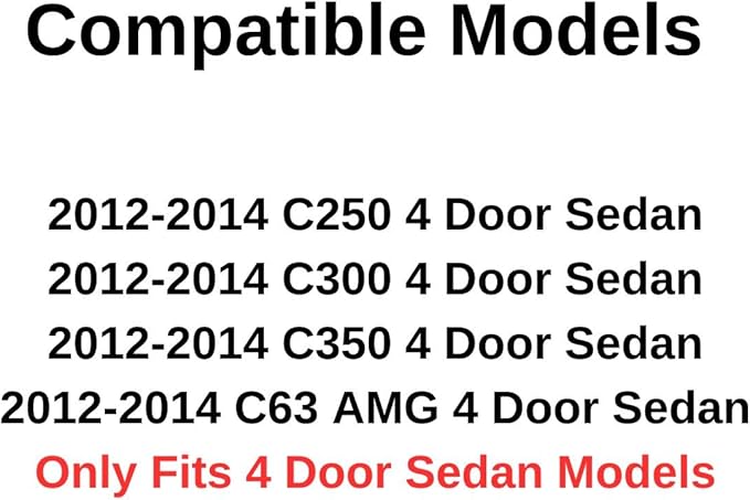Heated Back Window Back Glass Compatible with Mercedes Benz C250 C300 C350 C63AMG 4 Door Sedan 2012-2014 Models