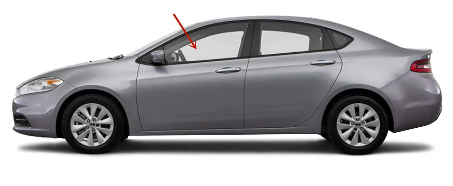 Driver Left Side Front Door Window Door Glass Compatible with Dodge Dart 2013-2016 Models