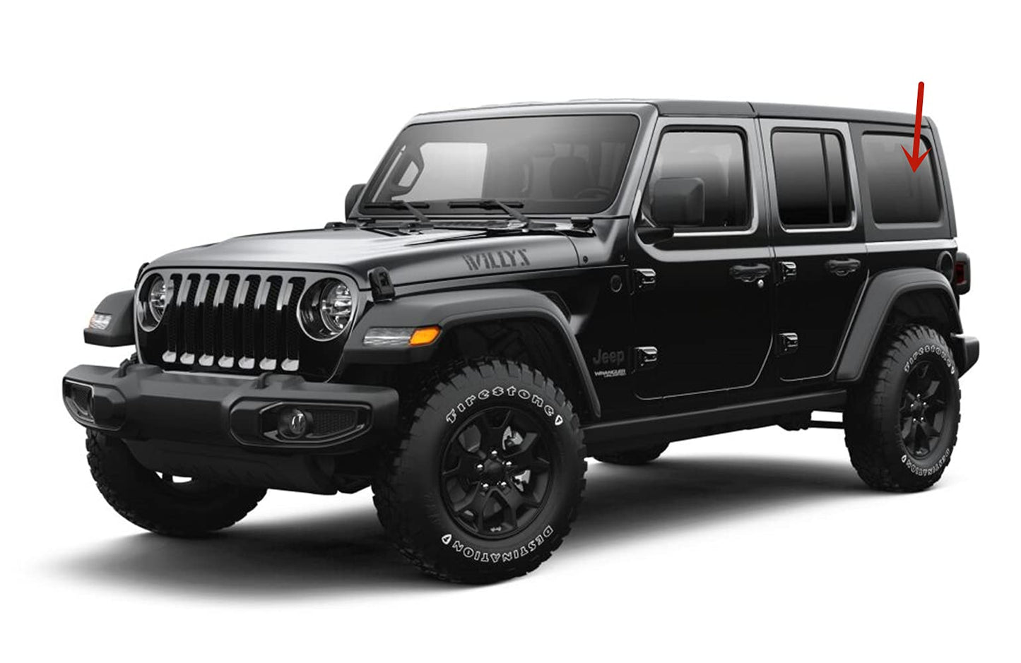 Driver Left Side Quarter Window Quarter Glass Compatible with Jeep Wrangler 2018-2025 4 Door Models