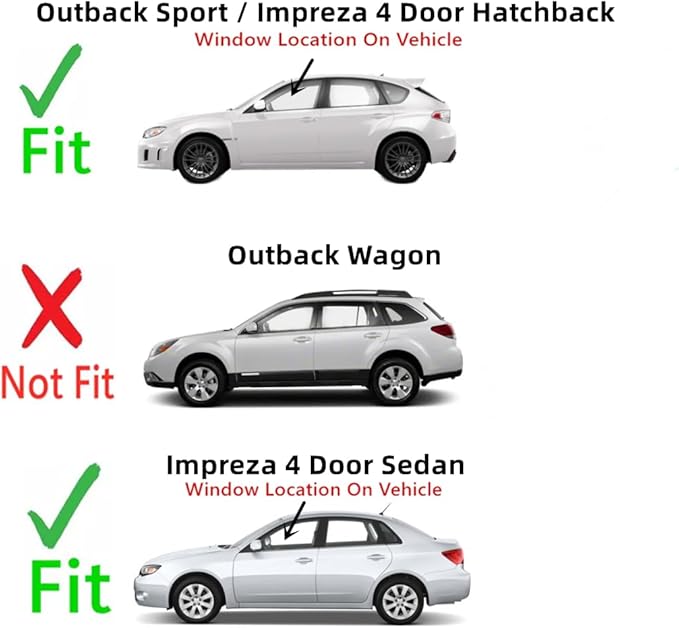 Driver Left Side Front Window Glass Compatible with Subaru Impreza / Outback 2008-2011 Models