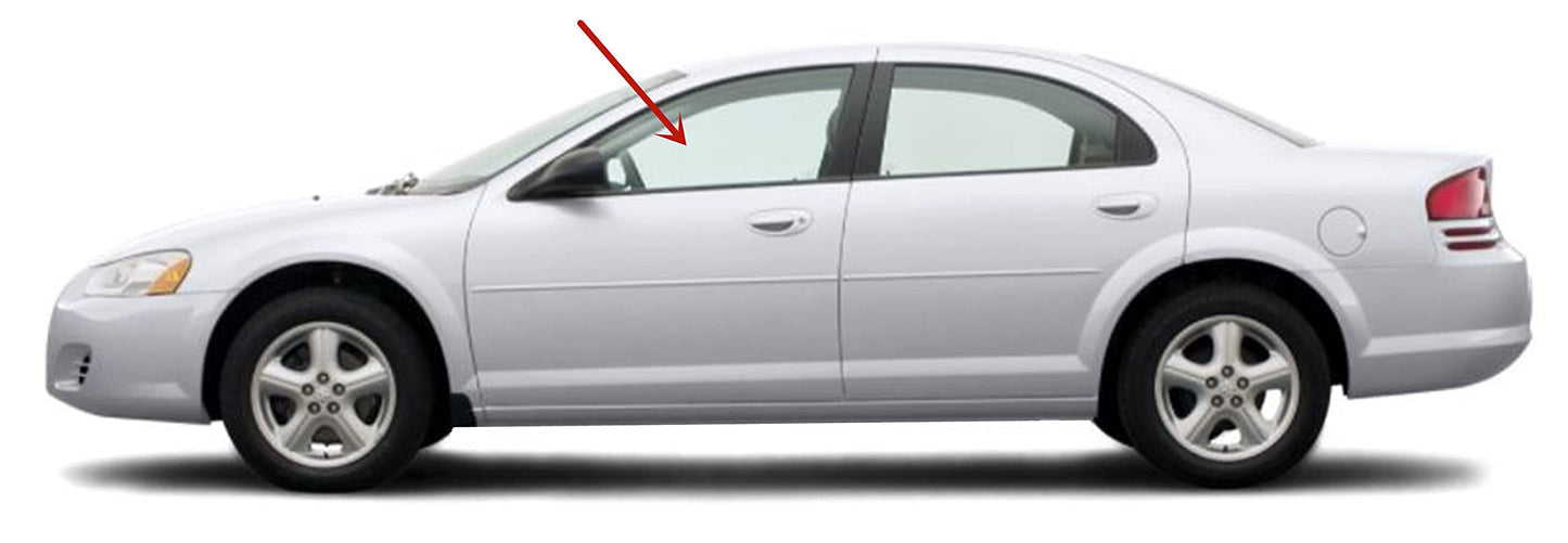 Driver Left Side Front Door Window Door Glass Compatible with Chrysler Sebring/Dodge Stratus 4 Door Sedan 2001-2006 Models
