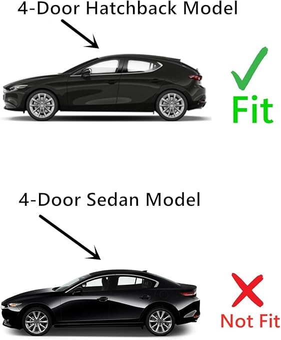 Driver Left Side Rear Door Window Door Glass Compatible with Mazda 3 4-Door Hatchback 2019-2025 Models