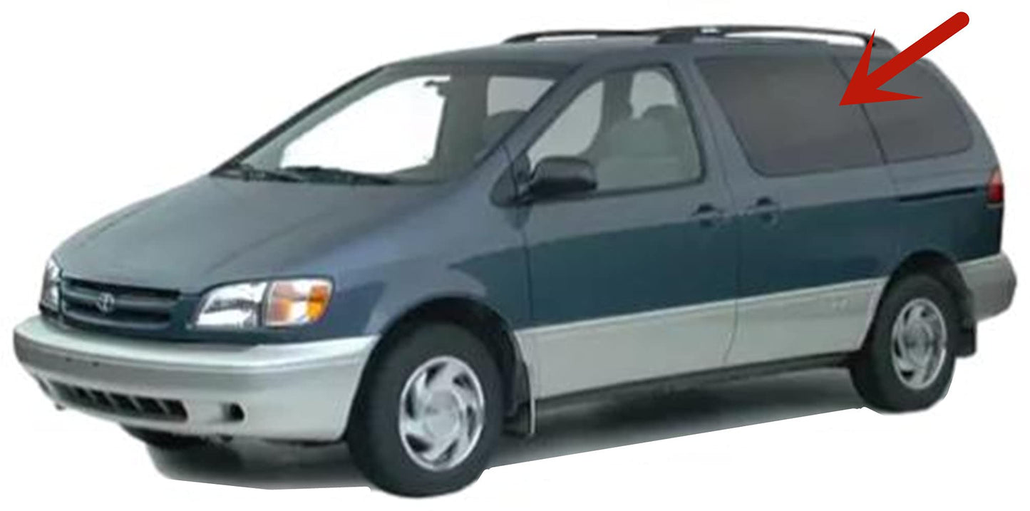 Driver Left Side Rear Sliding Cargo Door Window Door Glass Compatible with Toyota Sienna 1998-2003 Models