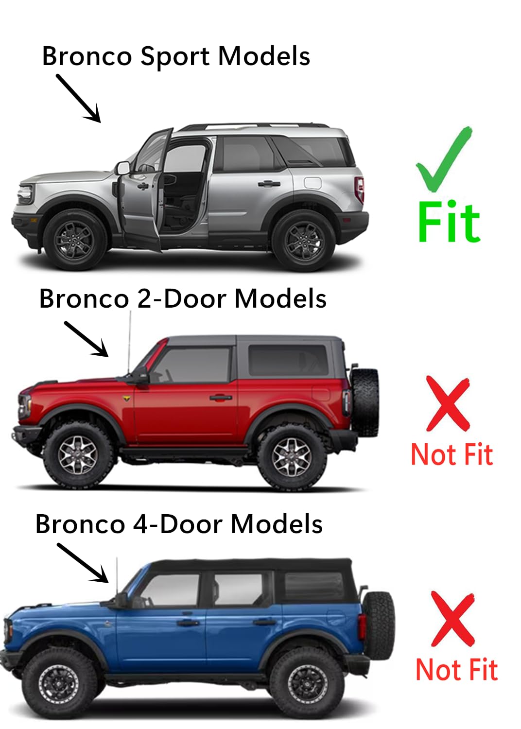 Driver Left Side Quarter Window Quarter Glass Compatible with Ford Bronco Sport 2021-2025 Models (Not for Bronco)