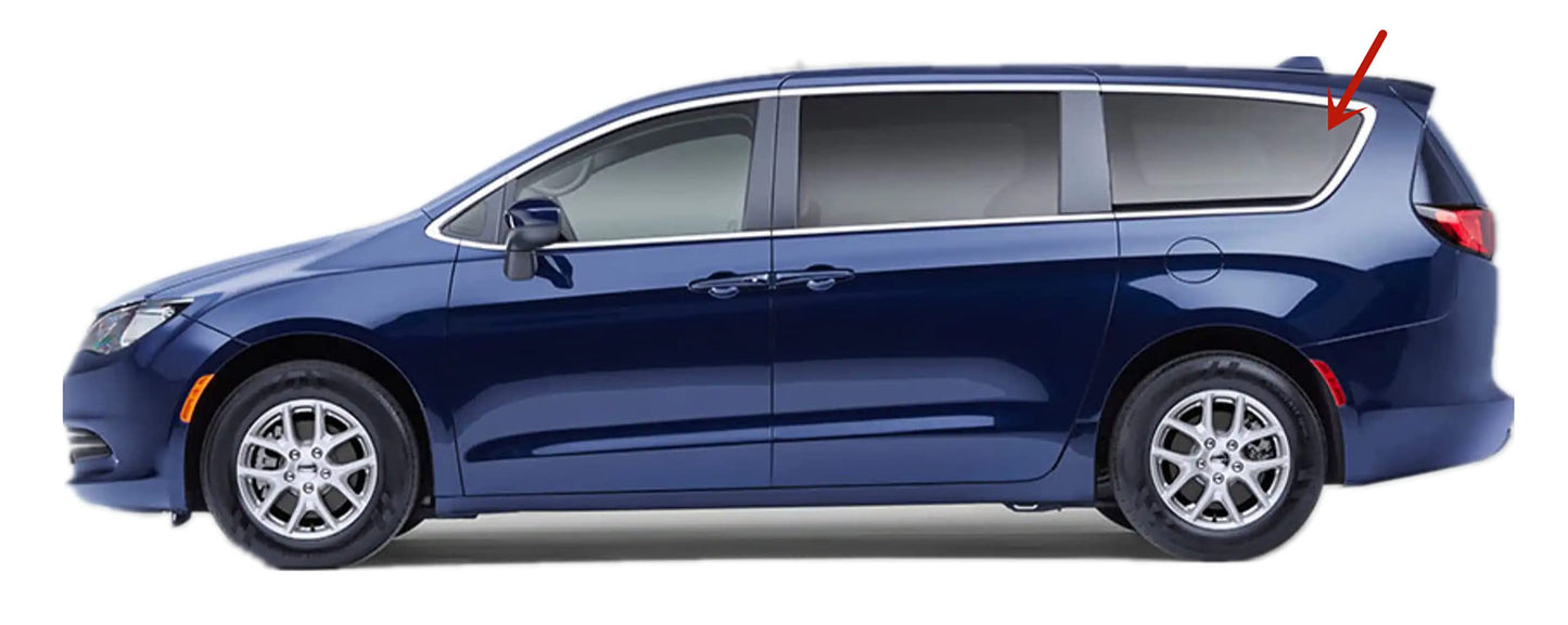 Driver Left Side Rear Quarter Window Quarter Glass W/ Antenna Style Compatible with Chrysler Pacifica / Voyager 2017-2025 Models
