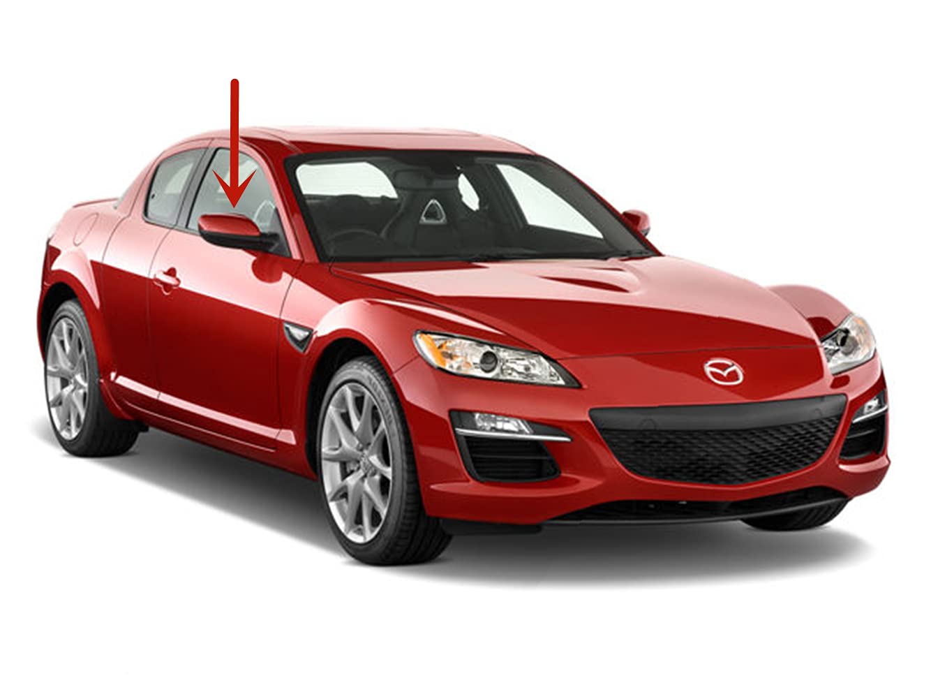 Passenger Right Side Front Door Window Door Glass Compatible with Mazda RX8 2009-2011 Models