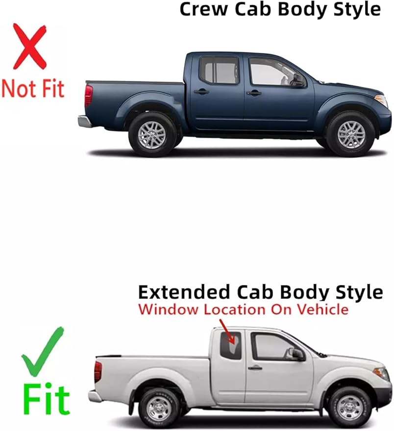 Passenger Right Side Rear Quarter Window Quarter Glass Compatible with Nissan Frontier Pickup 2005-2021 /Suzuki Equator 2009-2012 2 Door Extended Cab Models