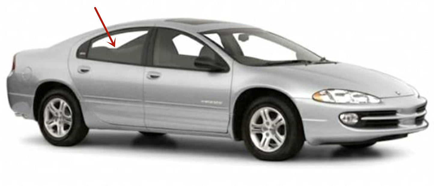 Passenger Right Side Rear Door Window Door Glass Compatible with Dodge Intrepid 4 Door Sedan 1998-2000 Models